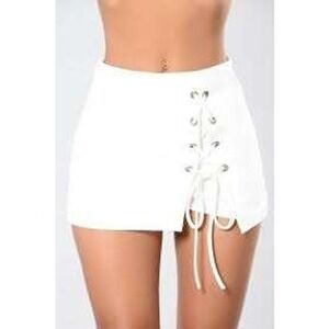 Altar'd State White Lace Up Front Skort Size M